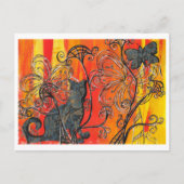 Bloemkat en vlinder briefkaart (Voorkant)