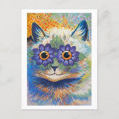 Bloemkat Illustratie Louis Wain Briefkaart (Voorkant)