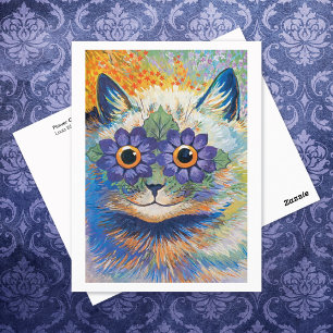 Bloemkat Illustratie Louis Wain Briefkaart