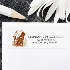 Bloemkat Silhouet Wilde Bloemen Natuurliefhebber C Etiket