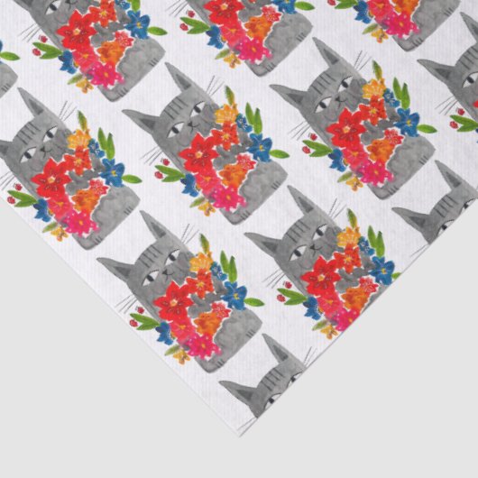 Bloemkat Tissuepapier (Detail)