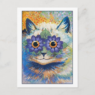 Bloemkat van Louis Wain Briefkaart