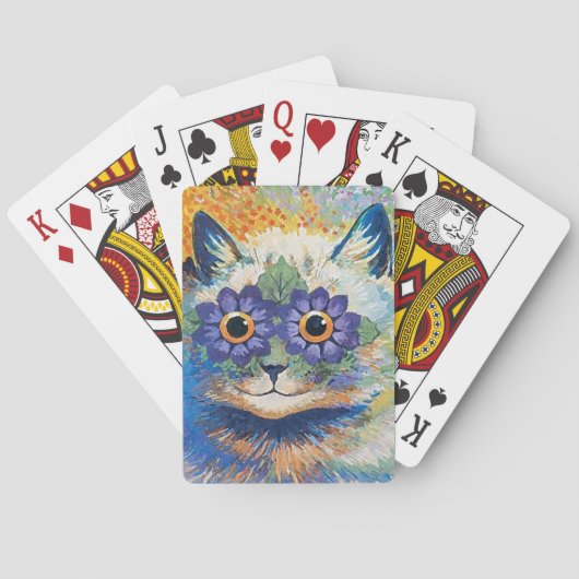 Bloemkat van Louis Wain Pokerkaarten (Achterkant)