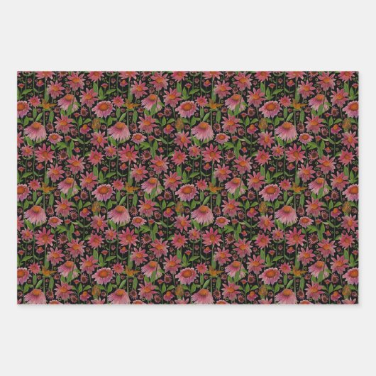 Bloemkegelbloemen en vlinders Decoupage Gift Inpakpapier Vel (Voorkant)