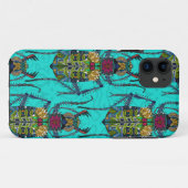 bloemkever turquoise Case-Mate iPhone case (Achterkant (horizontaal))