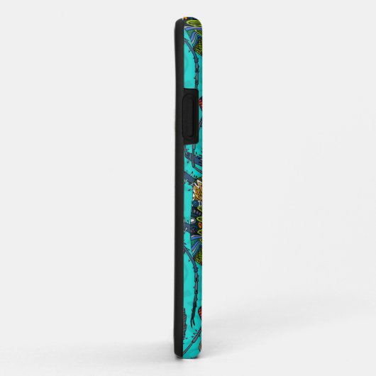 bloemkever turquoise Case-Mate iPhone case (Achterkant/rechts)