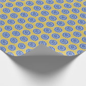  Bloemkleur Geel Blauw Portugees Tegel Cadeaupapier (Hoek)