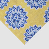 Bloemkleur Geel Blauw Portugees Tegel Tissuepapier (Detail)