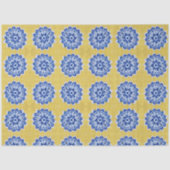  Bloemkleur Geel Blauw Portugees Tegel Tissuepapier (Voorkant)