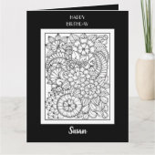 Bloemkleuring Verjaardags Kaart voor Volwassenen (Voorkant)