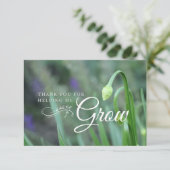 Bloemknop Groene leraar waardering plat Bedankkaart (Staand voorkant)
