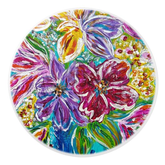 bloemknop keramische knop (Voorkant)