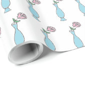 Bloemknop vaas decoratieve tekening cadeaupapier (Rol Hoek)