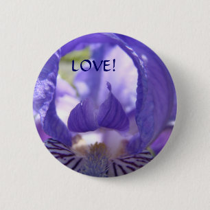 BLOEMKNOPPEN LIEFDE! Iris Bloemen Knop cadeau Ronde Button 5,7 Cm