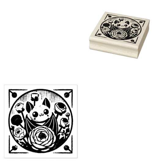 bloemknuppel rubberstempel (Gestempeld)