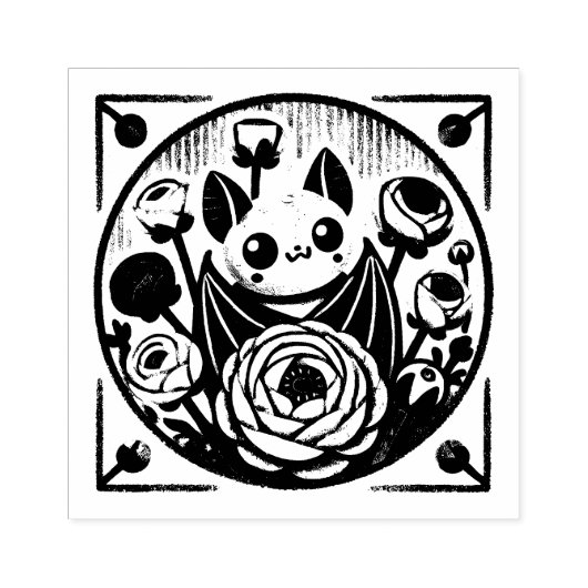 bloemknuppel rubberstempel (Afrduk)