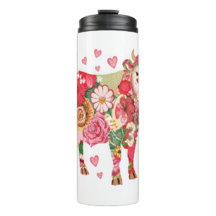 Bloemkoe Png, Cute Koe Design Png Thermosbeker