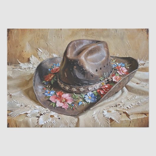 Bloemkoehoeddecoupage Tissuepapier (Voorkant)
