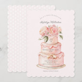 Bloemkoek Roze Vrijgezellenfeest Kaart (Voorkant / Achterkant)