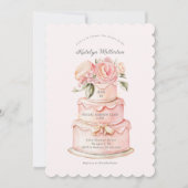 Bloemkoek Roze Vrijgezellenfeest Kaart (Voorkant)