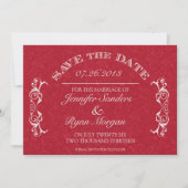 bloemkolmonogram RED Opslaan datum Save The Date (Voorkant)