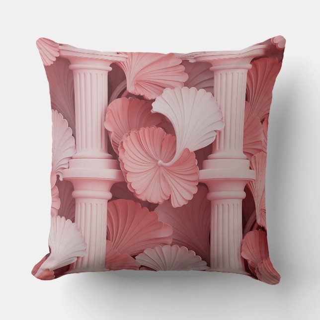 Bloemkolom Overlap 3D Batik Motief Kussen (Voorkant)