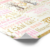 Bloemkonijn 1e verjaardag mijlpalen geboorte stati poster (Hoek)