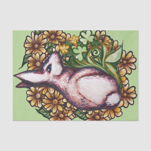 Bloemkonijn Cute Rabbits bunny art Tissuepapier (Voorkant)