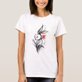 Bloemkonijn Lijnkunst T-shirt (Voorkant)