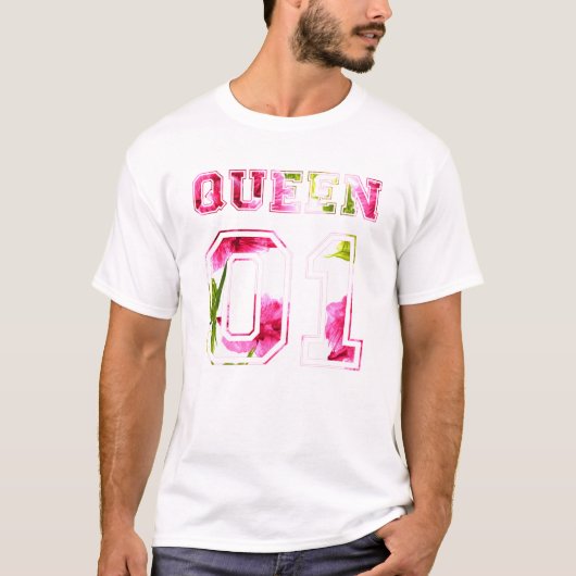 Bloemkoning en koningin Couple 01 T-shirt (Voorkant)