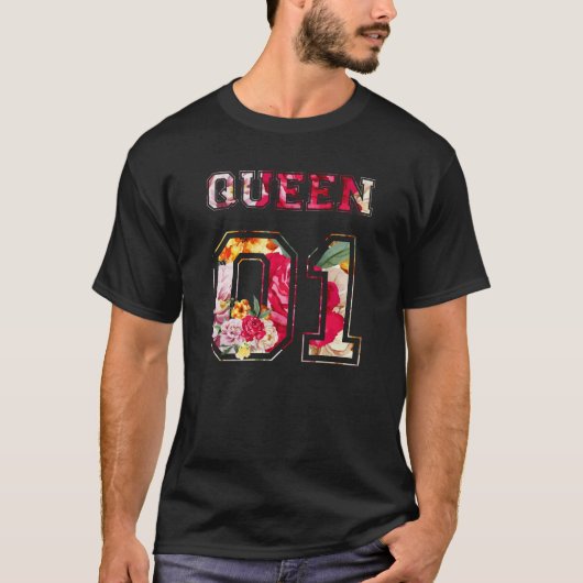 Bloemkoning en koningin Couple 01 T-shirt (Voorkant)
