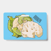 Bloemkool cartoon illustratie badge (Achterkant)