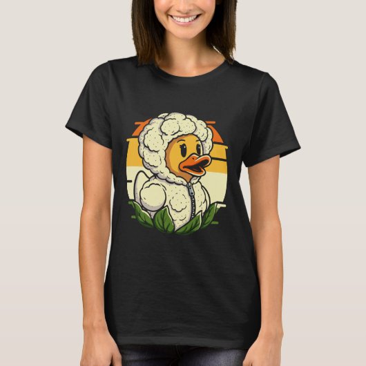 Bloemkool Eend Vegan Vegetarisch Groente T-shirt (Voorkant)