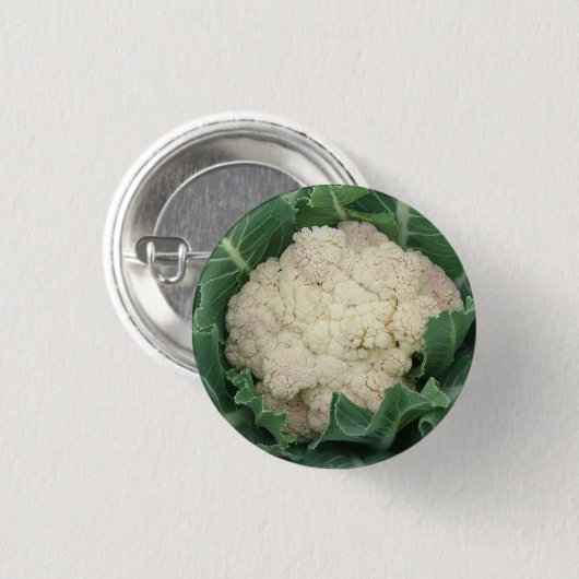 Bloemkool en bladeren in de tuin ronde button 3,2 cm (Voorkant /achterkant)