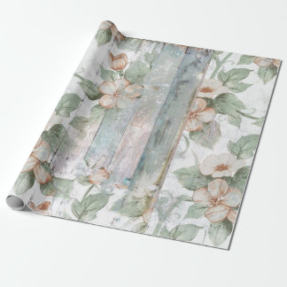  bloemkool en houtshabby Chic Wrapping Paper Cadeaupapier