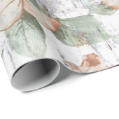 bloemkool en houtshabby Chic Wrapping Paper Cadeaupapier (Rol Hoek)