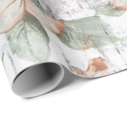  bloemkool en houtshabby Chic Wrapping Paper Cadeaupapier (Rol Hoek)