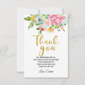 bloemkool, floral Bedankt. Bedankkaart (Voorkant)