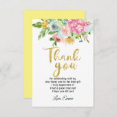 bloemkool, floral Bedankt. Bedankkaart (Voorkant / Achterkant)