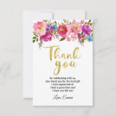 bloemkool, floral Bedankt. Bedankkaart (Voorkant)