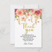 bloemkool, floral Bedankt. Bedankkaart (Voorkant)