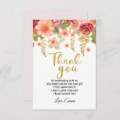 bloemkool, floral Bedankt. Bedankkaart (Voorkant / Achterkant)