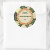 Bloemkool inblikken gepersonaliseerd zelfgemaakt d ronde sticker (Tas)