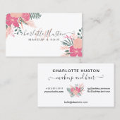 bloemkool, monogrammen, make-up visitekaartje (Voorkant / Achterkant)