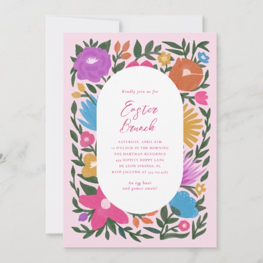 bloemkool Pasen Brunch | Roze Kaart (Voorkant)