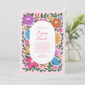 bloemkool Pasen Brunch | Roze Kaart (Staand voorkant)