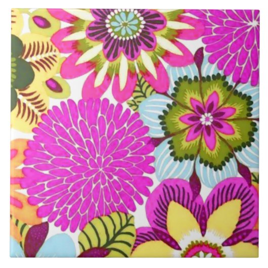  bloemkool, roze blauw groen tegeltje (Voorkant)