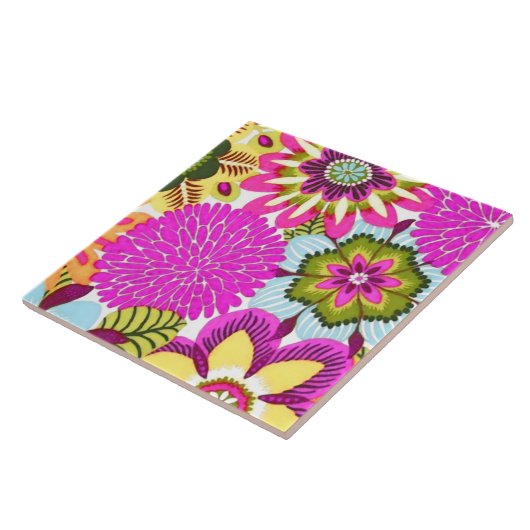 bloemkool, roze blauw groen tegeltje (Zijkant)