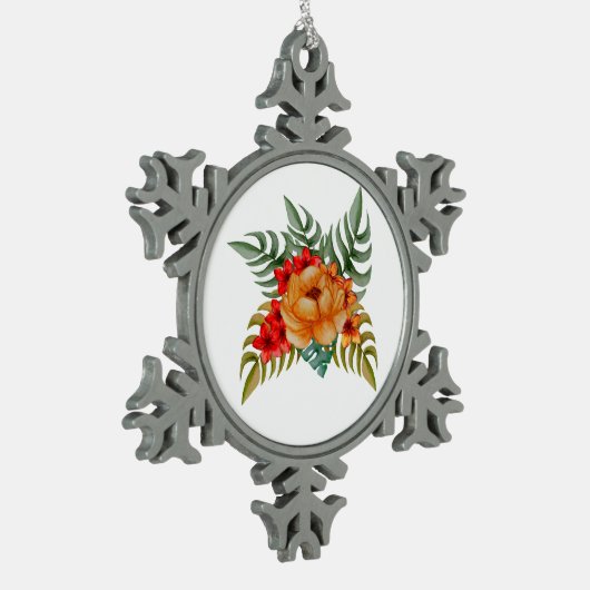 Bloemkool Tin Sneeuwvlok Ornament (Links)