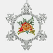 Bloemkool Tin Sneeuwvlok Ornament (Voorkant)